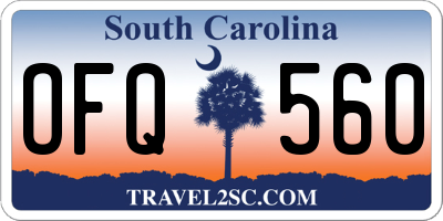 SC license plate OFQ560