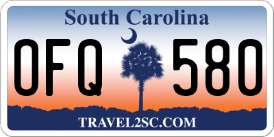 SC license plate OFQ580