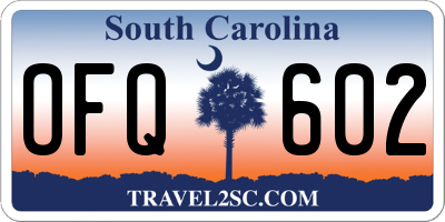 SC license plate OFQ602