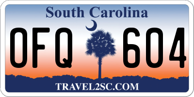 SC license plate OFQ604