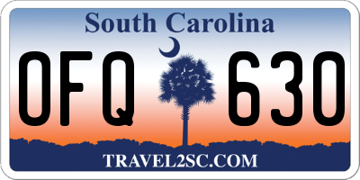SC license plate OFQ630