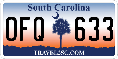 SC license plate OFQ633