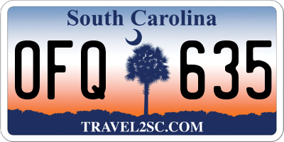 SC license plate OFQ635
