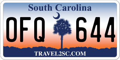 SC license plate OFQ644