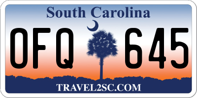 SC license plate OFQ645