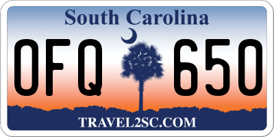SC license plate OFQ650