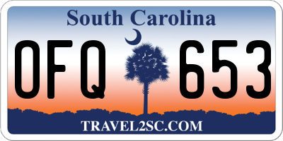 SC license plate OFQ653