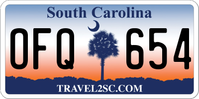 SC license plate OFQ654