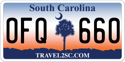 SC license plate OFQ660