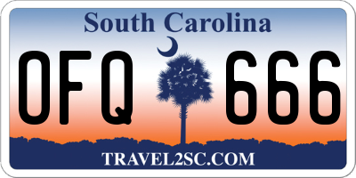 SC license plate OFQ666