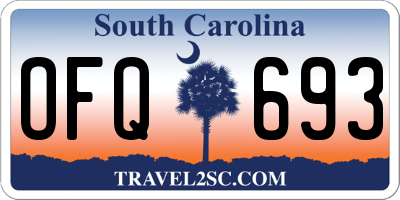 SC license plate OFQ693
