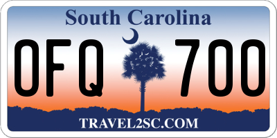 SC license plate OFQ700