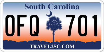 SC license plate OFQ701
