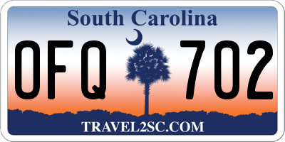 SC license plate OFQ702