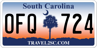 SC license plate OFQ724