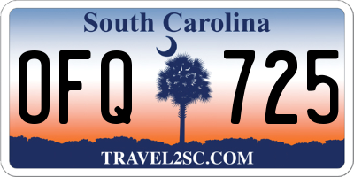 SC license plate OFQ725