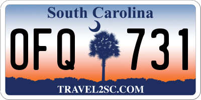 SC license plate OFQ731