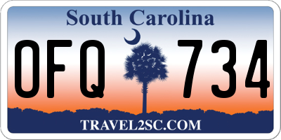 SC license plate OFQ734