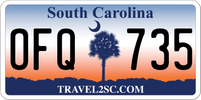 SC license plate OFQ735