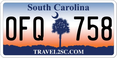 SC license plate OFQ758