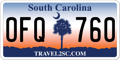SC license plate OFQ760