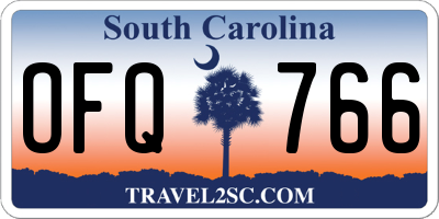 SC license plate OFQ766