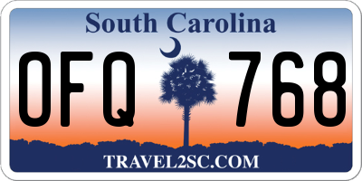 SC license plate OFQ768