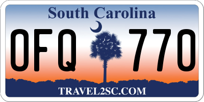 SC license plate OFQ770