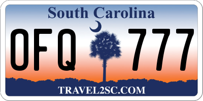 SC license plate OFQ777