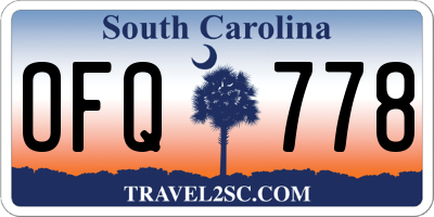 SC license plate OFQ778