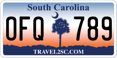 SC license plate OFQ789