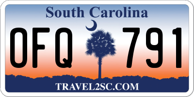 SC license plate OFQ791