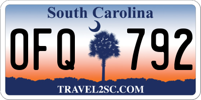 SC license plate OFQ792