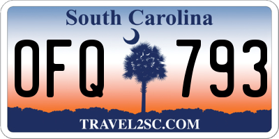 SC license plate OFQ793
