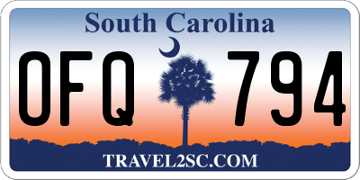 SC license plate OFQ794