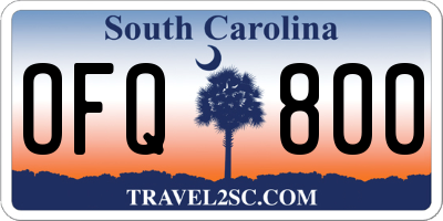 SC license plate OFQ800