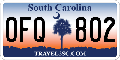 SC license plate OFQ802