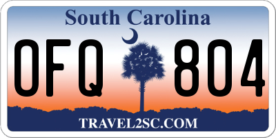 SC license plate OFQ804