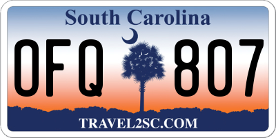 SC license plate OFQ807