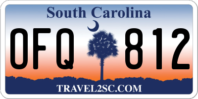SC license plate OFQ812
