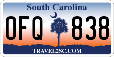 SC license plate OFQ838