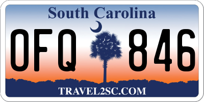 SC license plate OFQ846