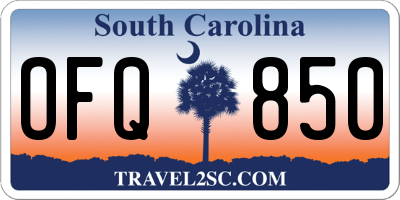 SC license plate OFQ850