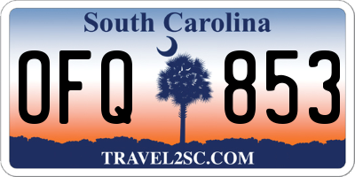 SC license plate OFQ853