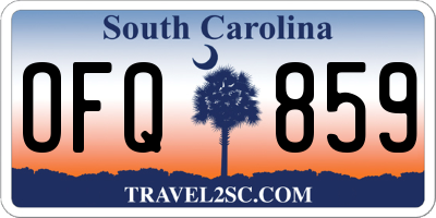 SC license plate OFQ859