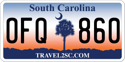 SC license plate OFQ860