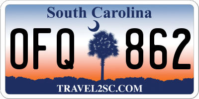 SC license plate OFQ862