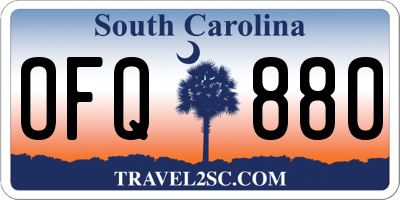 SC license plate OFQ880