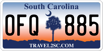 SC license plate OFQ885