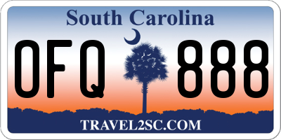 SC license plate OFQ888
